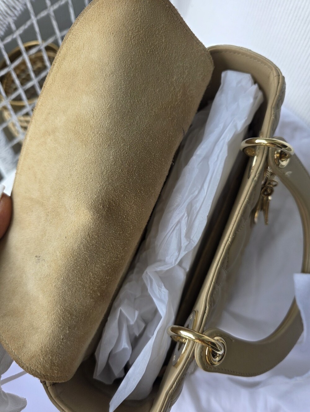 Dior Beige Lady Bag with Gold Hardware - Picture 16 of 16